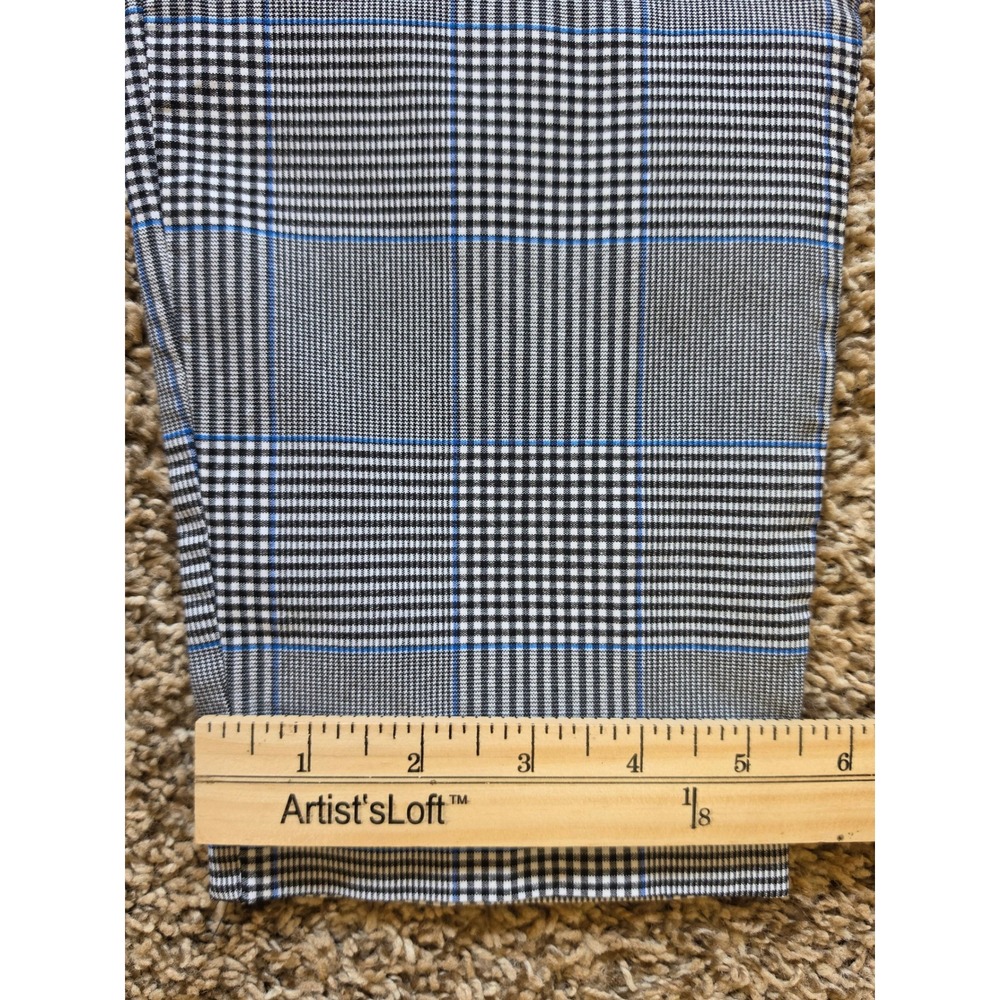 SOHO Apparel Ltd Grey Blue Glen Plaid Pull On Slim Leg Trousers Pants Womens M - Picture 9 of 9